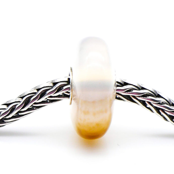 TROLLBEADS Pink Striped Agate Gemstone Bead Sterling Silver Core Charm