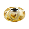 Trollbeads Rare Beige Dot Glass Bead Sterling Silver Charm