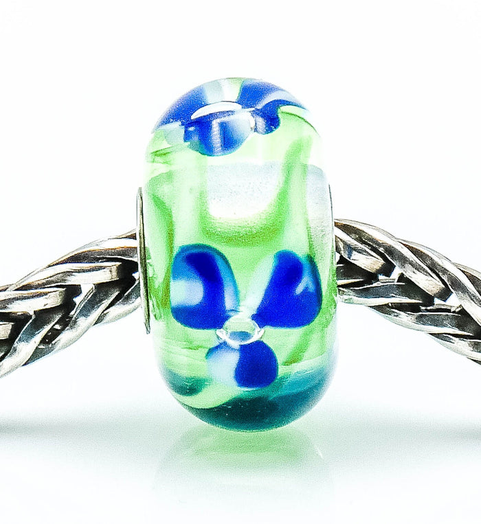 TROLLBEADS RARE Blue Flower Bead Sterling Silver Charm