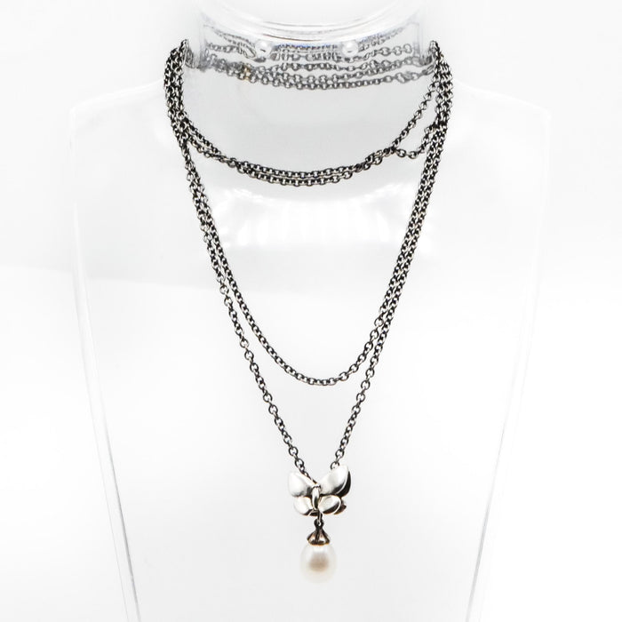 TROLLBEADS Fantasy Freshwater Pearl And Butterfly Pendant Necklace 39 Inches