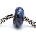 TROLLBEADS RARE Snowflake Obsidian Gemstone Bead Sterling Silver Core Charm