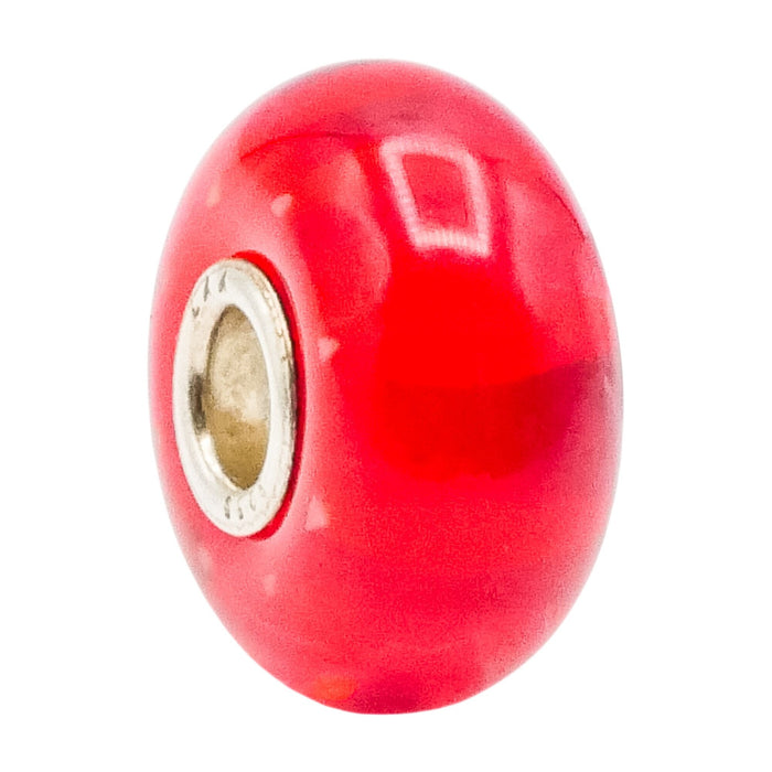 Trollbeads Red Stripe Murano Glass Bead Charm