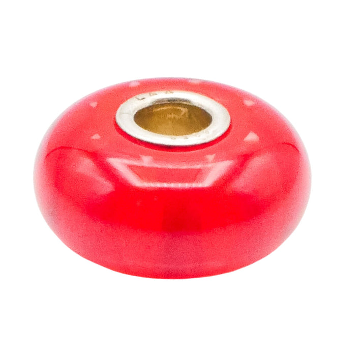 Trollbeads Red Stripe Murano Glass Bead Charm