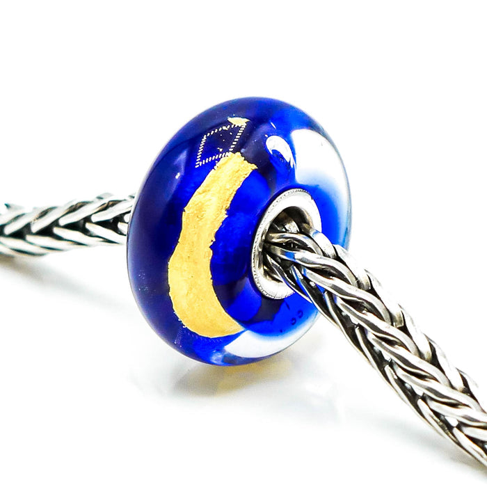 TROLLBEADS Throat Chakra Bead Sterling Silver Charm With 22K Gold