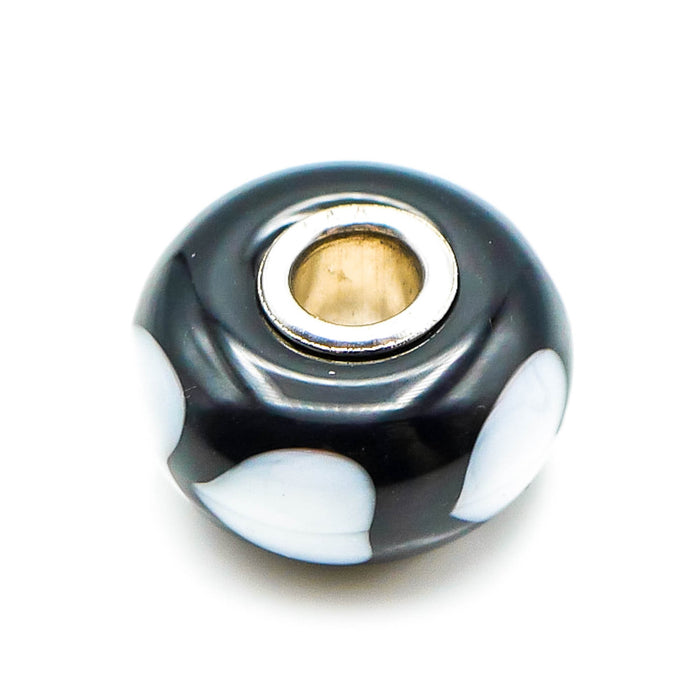 TROLLBEADS White Heart Glass Bead Sterling Silver Charm
