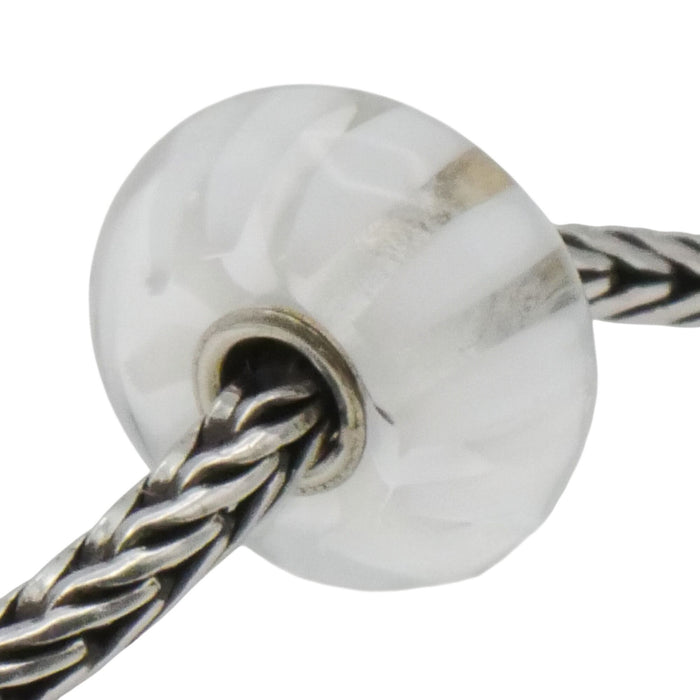 Trollbeads White Stripes Murano Glass Bead