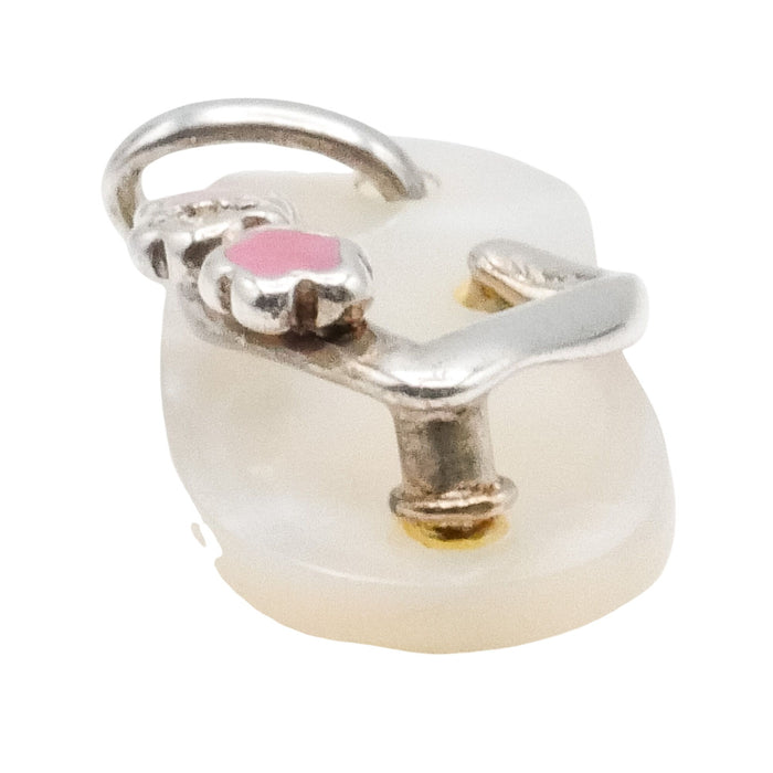 Truth Jewellery Sterling Silver Mother of Pearl Flip Flop Charm | Beach Summer Charm Pendant