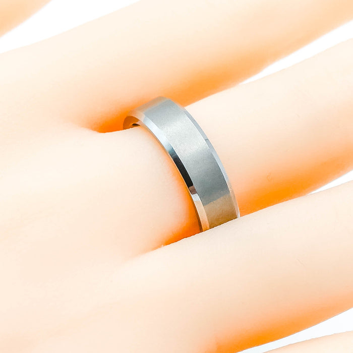 Tungsten Flat Polished Men's Wedding Band Ring Size 8.5