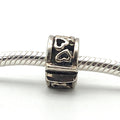 Unbranded Hearts Sterling Silver Clip Charm With Silicone