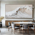 Plaster Textured Canvas Art Painting - Under the Wave I - Hues Art Lab