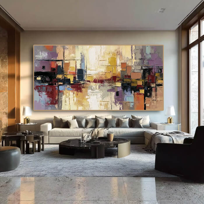 Urban Pulse I large modern abstract wall art by Hues Art Lab