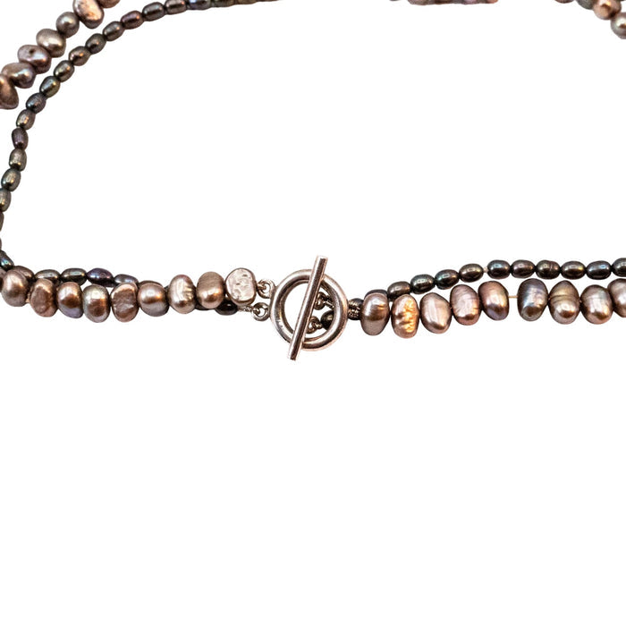 Vintage 16-Inch Multi-Color Two-Strand Cultured Freshwater Pearl Necklace