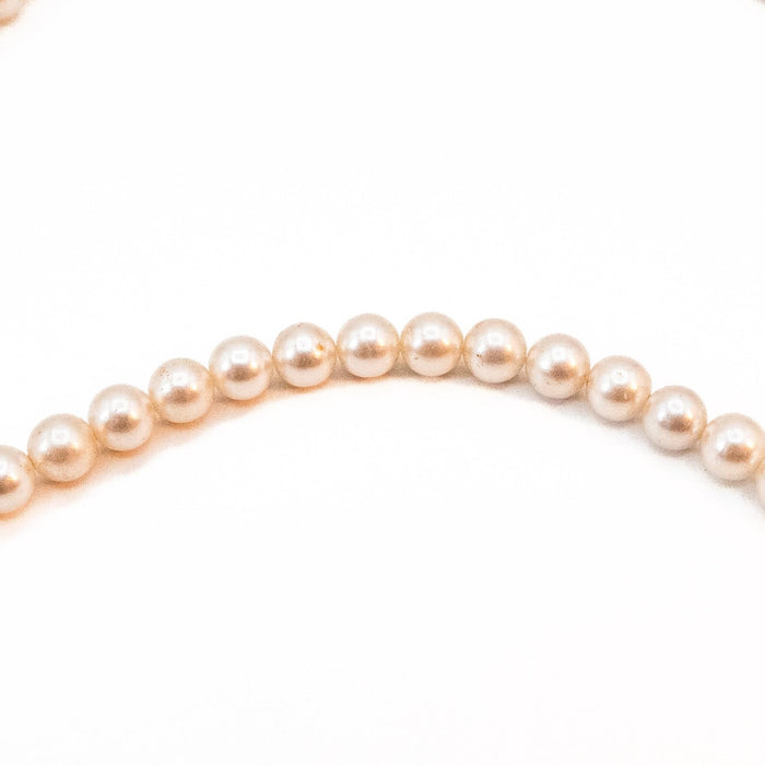 Vintage 37 Inch Simulated Pearl Necklace Long Strand Grey White Classic