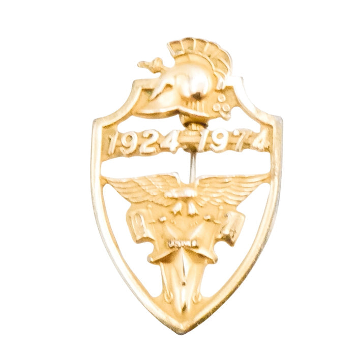 Vintage 50th Anniversary Commemorative West Point Class of 1924 10K GF Lapel Pin