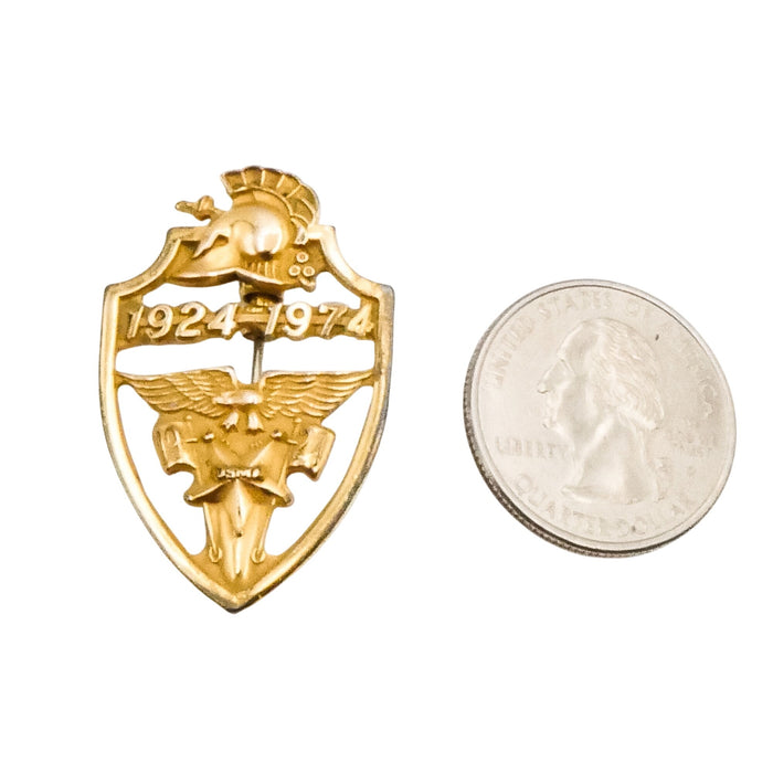 Vintage 50th Anniversary Commemorative West Point Class of 1924 10K GF Lapel Pin