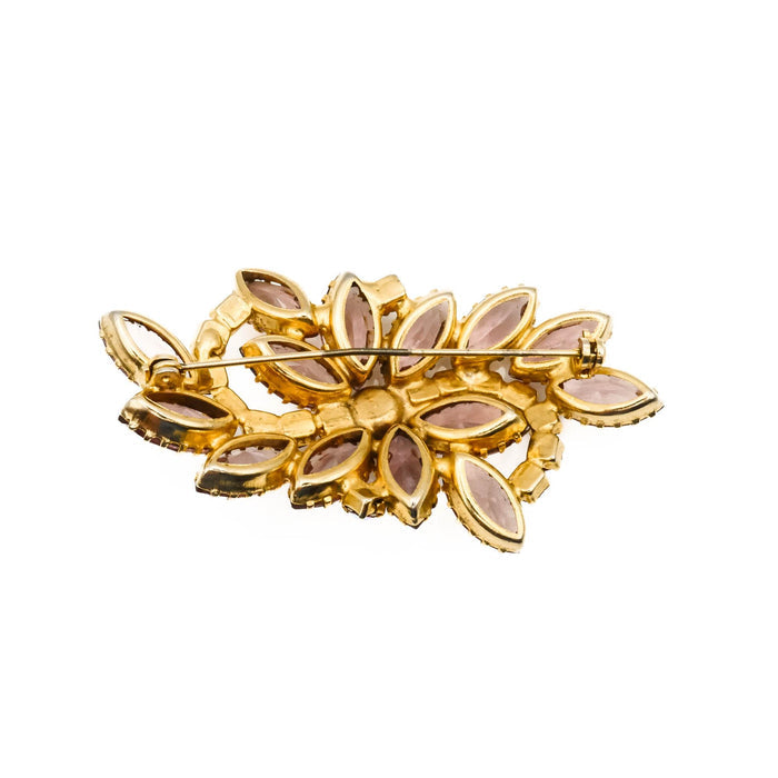 Vintage Lavender Rhinestone Aurora Borealis Crystal Brooch