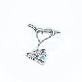 Vintage Native American Sterling Silver Turquoise Heart Butterfly Ring Size 5.25