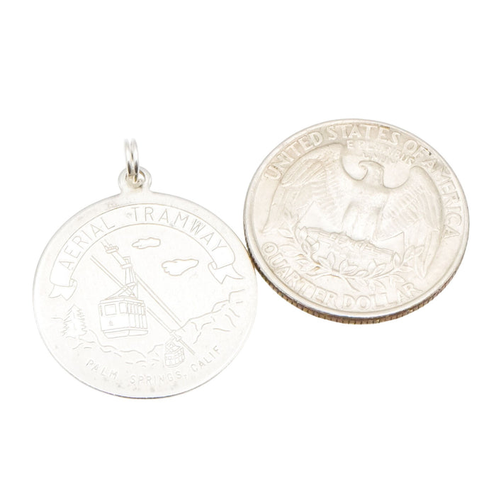 Vintage Palm Springs Aerial Tramway Sterling Silver Charm – 1960s California Travel Souvenir