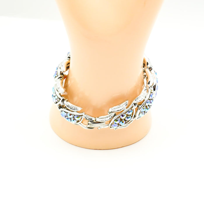 Vintage Signed Coro Blue Aurora Borealis Parure Bracelet, Earrings and Brooch