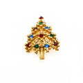 Vintage Signed Eisenberg Gold Tone Christmas Tree Brooch Pin