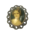 Vintage WESTERN GERMANY Scarf Clip With Portrait of a Lady