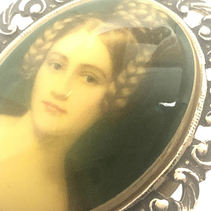 Vintage WESTERN GERMANY Scarf Clip With Portrait of a Lady