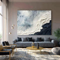 Waves Chase large textured abstract wall art by Hues Art Lab
