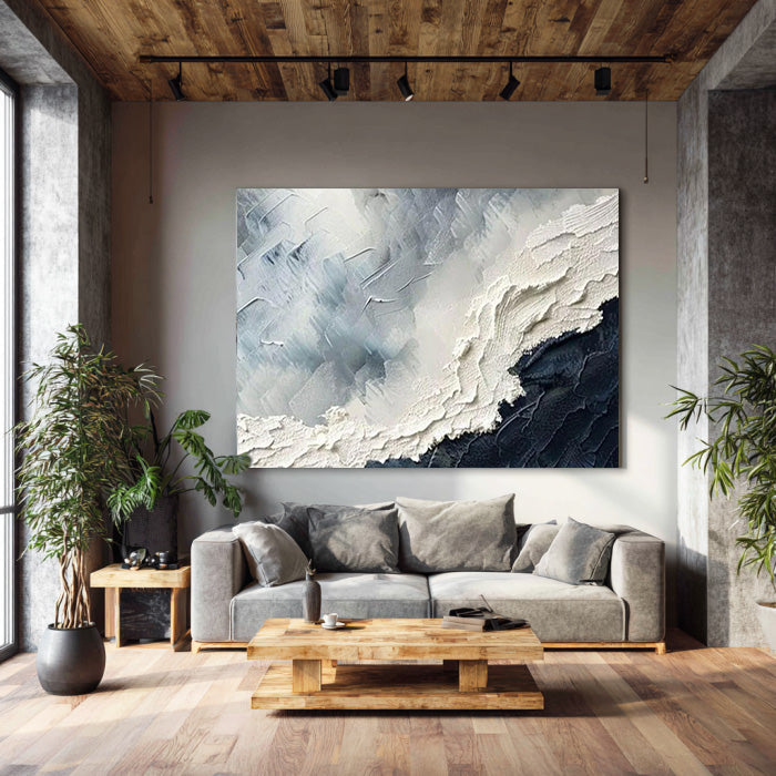 Waves Chase abstract painting styled for modern interiors
