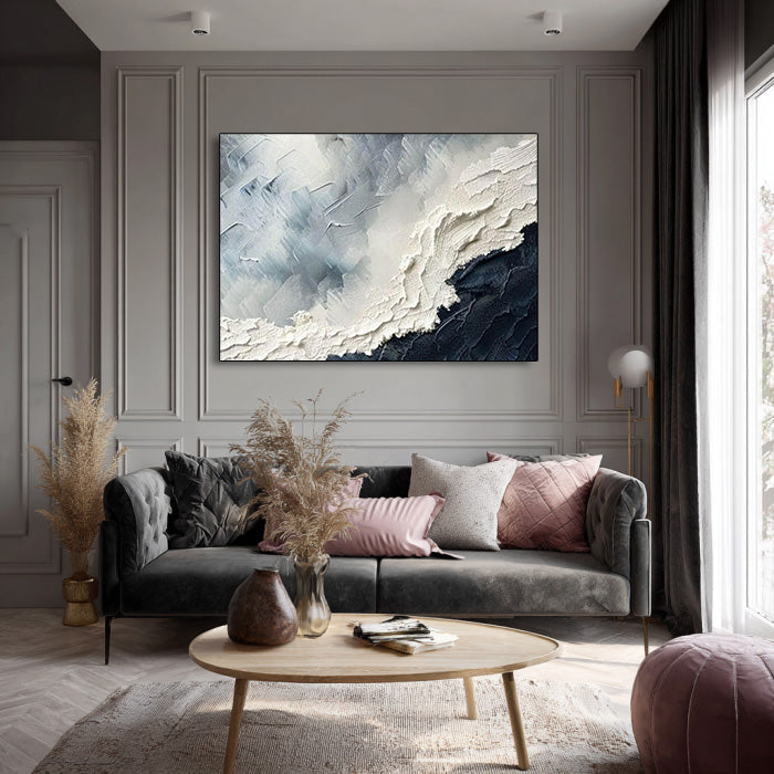 Waves Chase large abstract wall decor for living room