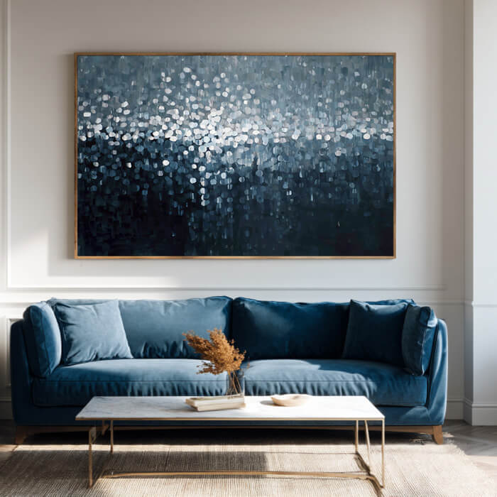 Winter Solitude large grey abstract wall art for contemporary decor