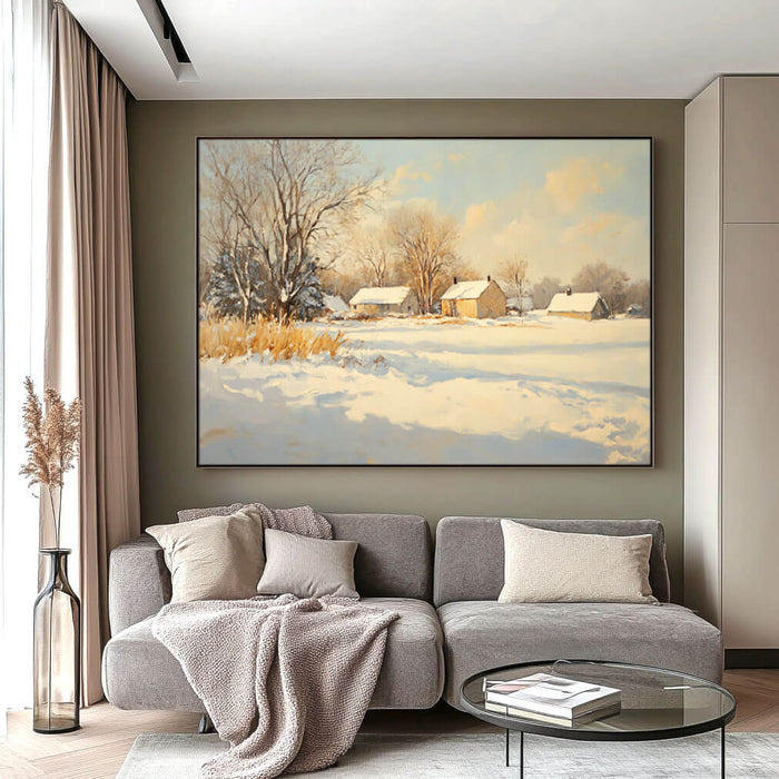 Snowscape Wall Art Painting - Winter Wonderland - Hues Art Lab