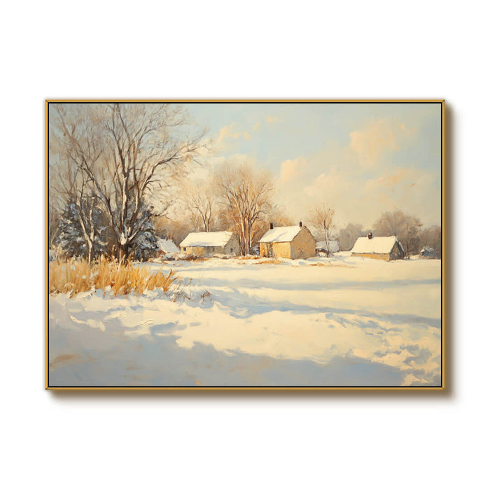 Snowscape Wall Art Painting - Winter Wonderland - Hues Art Lab