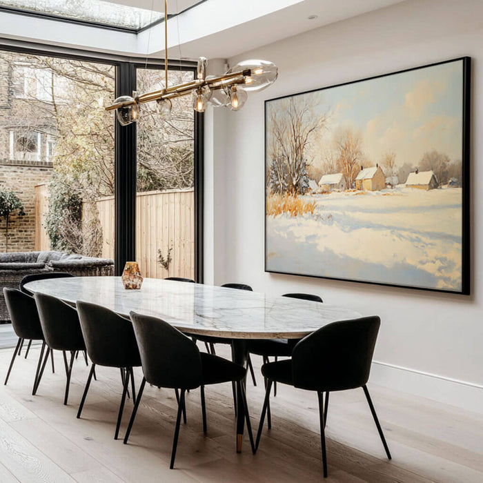 Snowscape Wall Art Painting - Winter Wonderland - Hues Art Lab