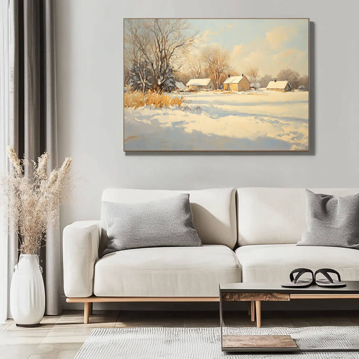 Snowscape Wall Art Painting - Winter Wonderland - Hues Art Lab