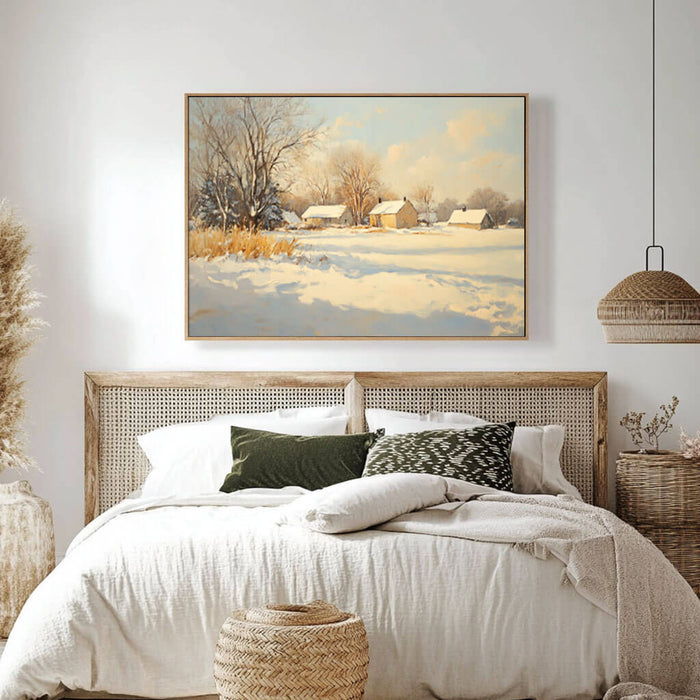 Snowscape Wall Art Painting - Winter Wonderland - Hues Art Lab