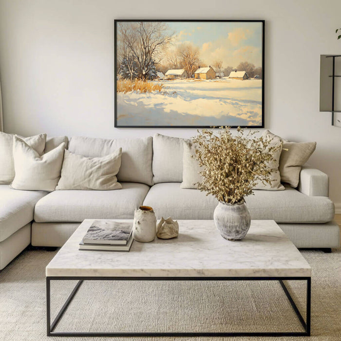 Snowscape Wall Art Painting - Winter Wonderland - Hues Art Lab