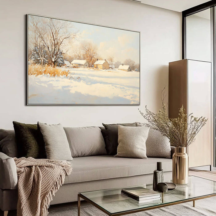 Snowscape Wall Art Painting - Winter Wonderland - Hues Art Lab