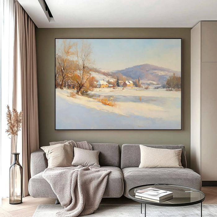 Snowscape Wall Art Painting - Winter Wonderland I - Hues Art Lab
